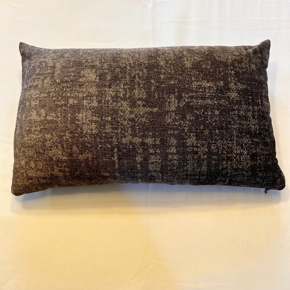 *FIRM PRICE* RESTORATION HARDWARE BROWN ITALIAN MOTTLED CHENILLE LUMBAR PILLOW - Picture 2 of 11